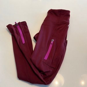 Fabletics Running Leggings with Zipper Details